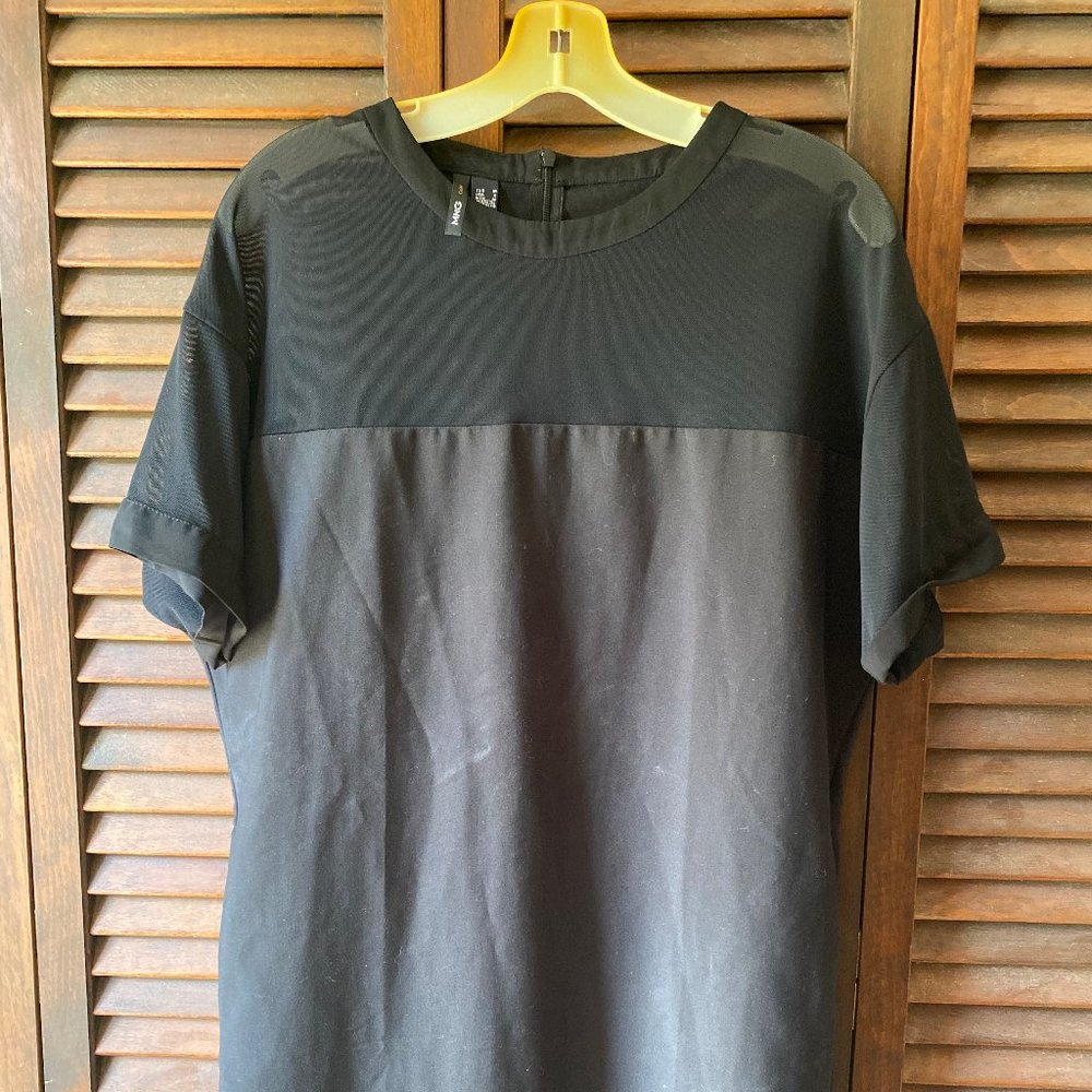 Black Mesh T-Shirt Dress